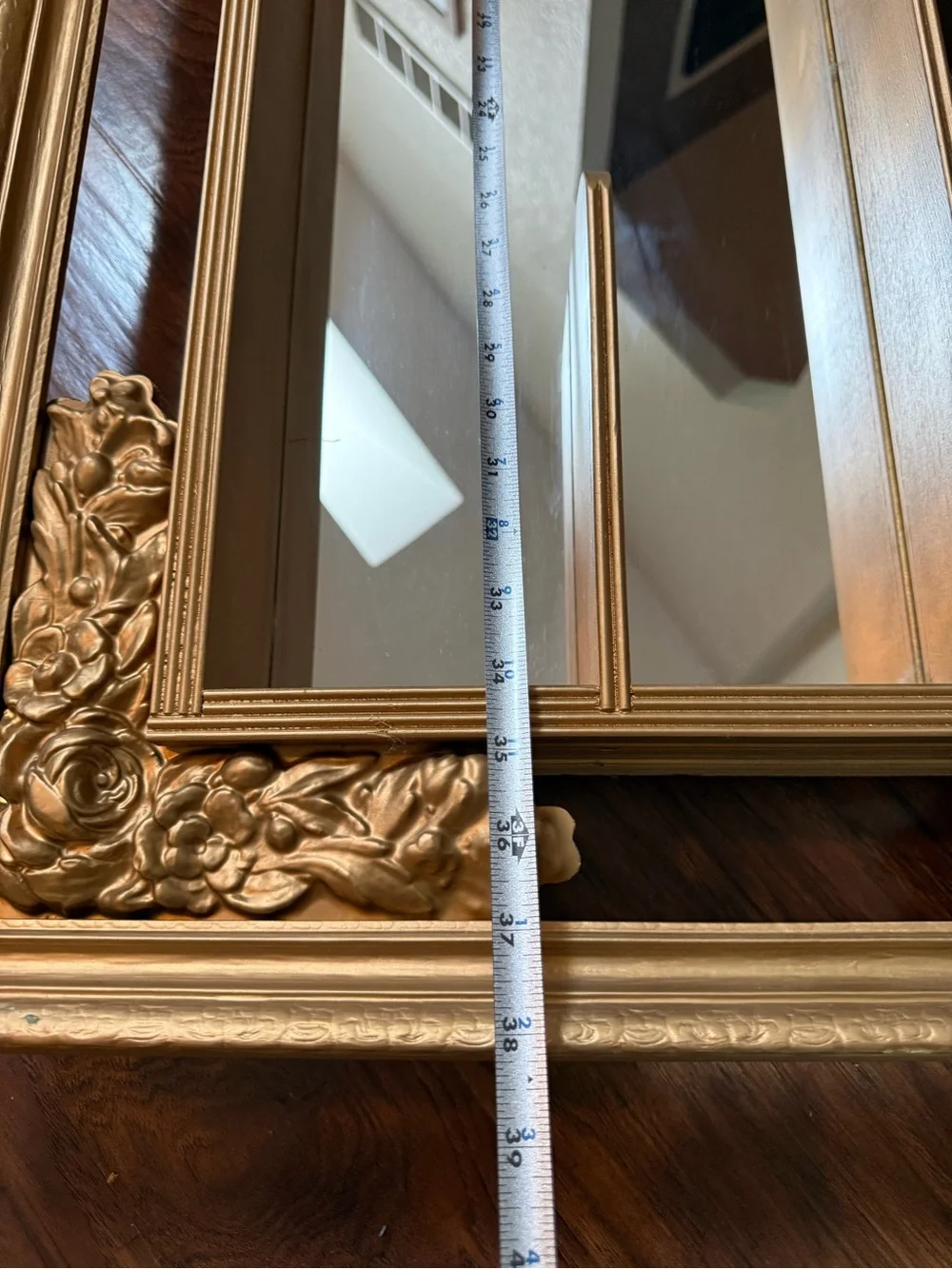 Vtg MCM Illinois Moulding Co Gold Gilt  Mirror Shadow Box Wall Shelf
